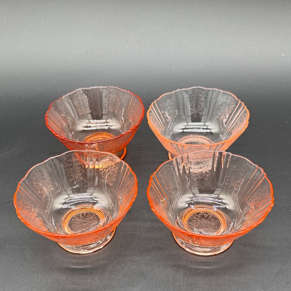 American Sweetheart Pink Depression Glass Sherbet Set of 4